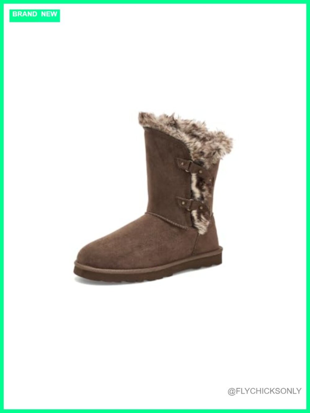PAWZ Echo Women's Mid-Calf Faux Suede Boots Faux Fur Lined Pull-On